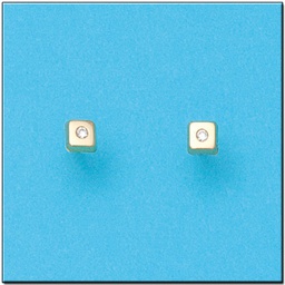 [P369] PENDIENTES EN ORO 18KL CUADRADOS 4X4 