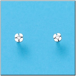 [P333] PENDIENTES EN ORO BLANCO 18KL CIRCONITAS