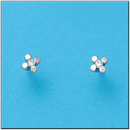 [P341] PENDIENTES EN ORO BLANCO 18KL CIRCONITAS