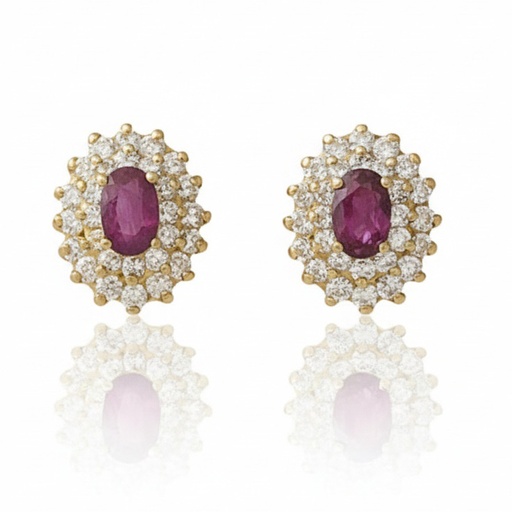 PENDIENTES ORO 18KL RUBIES FINOS