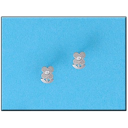 [P215] PENDIENTES EN ORO BLANCO 18KL FLOR 