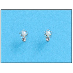 [P293] PENDIENTES EN ORO BLANCO 18KL PERLAS