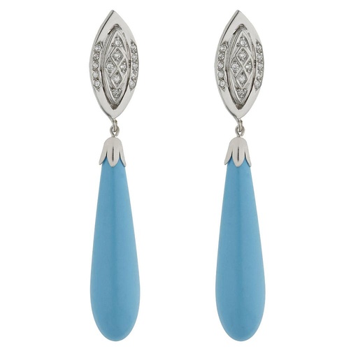 PENDIENTES ORO 18KL TURQUESA SINTETICA