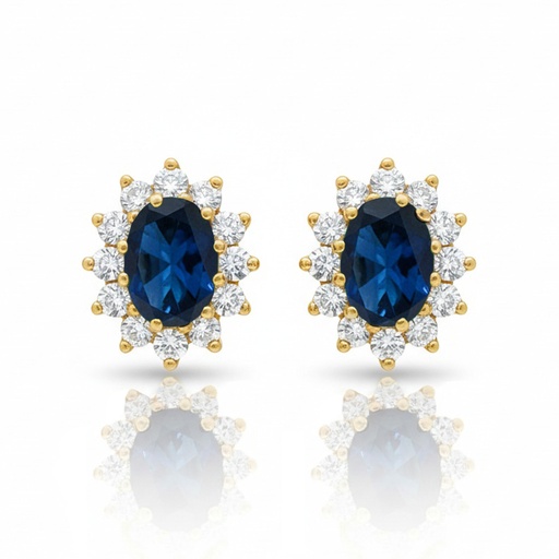 PENDIENTES ORO 18KL ZAFIROS FINOS