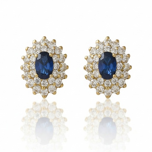 PENDIENTES ORO 18KL ZAFIROS FINOS