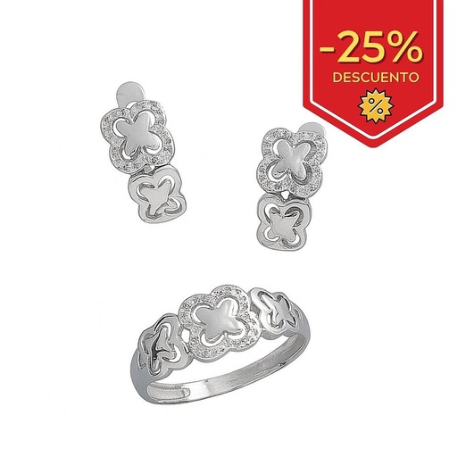 PENDIENTES ORO BLANCO 18KL