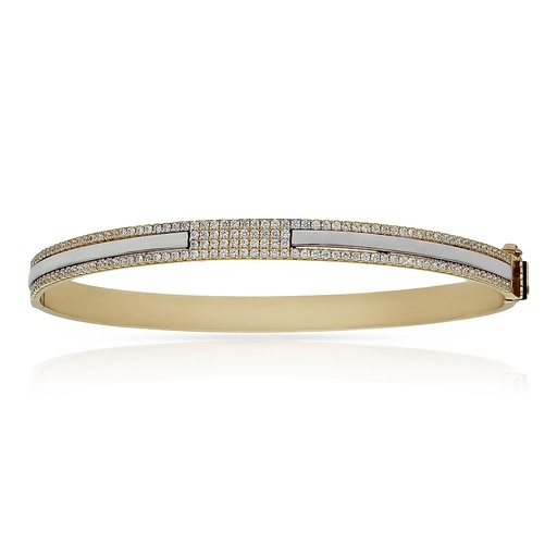 BRAZALETE ORO 18KL BICOLOR CIRCONITAS