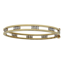[PU976] BRAZALETE BICOLOR CIRCONITAS ORO 18KL
