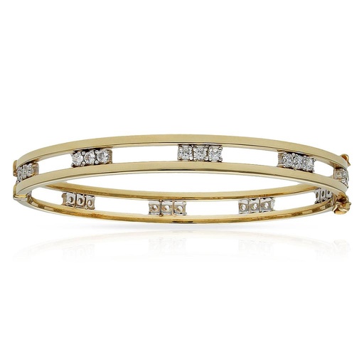 BRAZALETE ORO 18KL BICOLOR CIRCONITAS