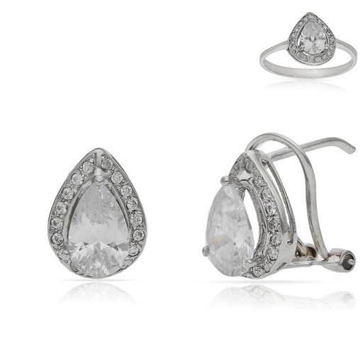 PENDIENTES ORO BLANCO 18KL CIRCONITAS
