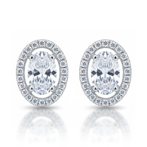PENDIENTES ORO BLANCO 18KL CIRCONITAS