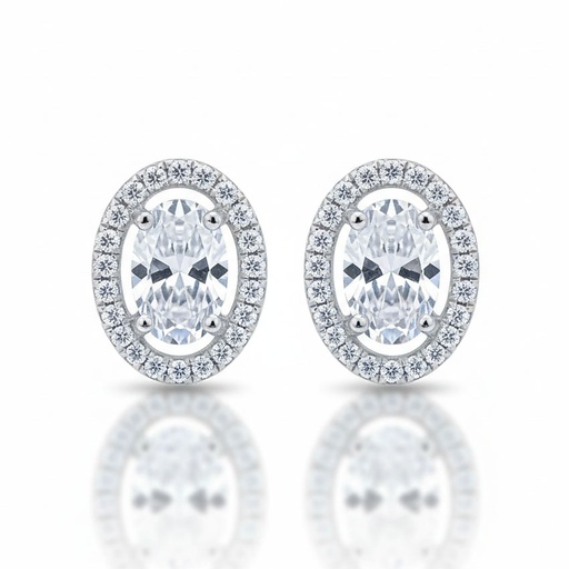 PENDIENTES ORO BLANCO 18KL CIRCONITAS
