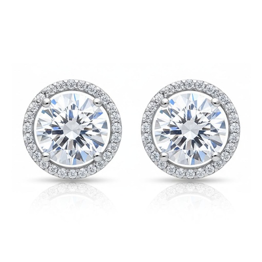 PENDIENTES ORO BLANCO 18KL CIRCONITAS