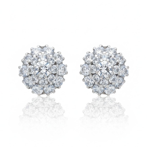 PENDIENTES ORO BLANCO 18KL CIRCONITAS