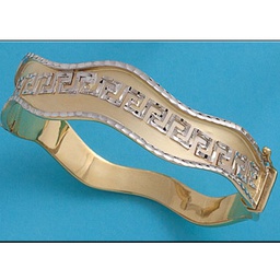 [PU1420] BRAZALETE BICOLOR GRECA ORO 18KL