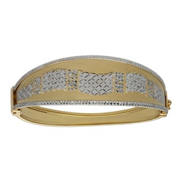 [PU1423] BRAZALETE BICOLOR GRECA ORO 18KL