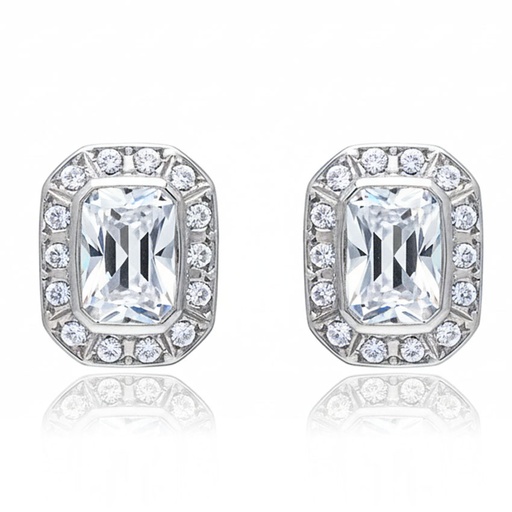 PENDIENTES ORO BLANCO 18KL CIRCONITAS