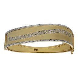 [PU1428] BRAZALETE BICOLOR GRECA TALLADA ORO 18KL