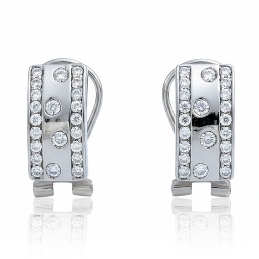 PENDIENTES ORO BLANCO 18KL CIRCONITAS
