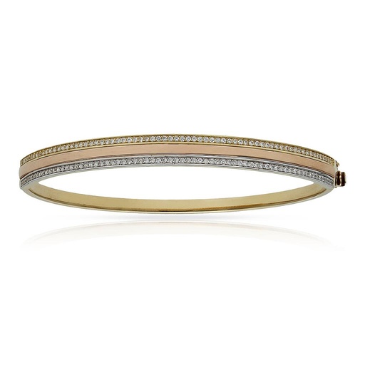 BRAZALETE ORO 18KL TRICOLOR CIRCONITAS
