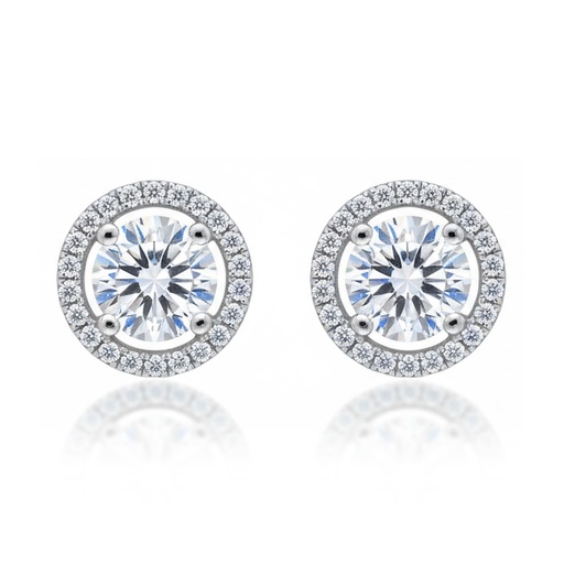 PENDIENTES ORO BLANCO 18KL CIRCONITAS