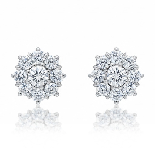 PENDIENTES ORO BLANCO 18KL CIRCONITAS