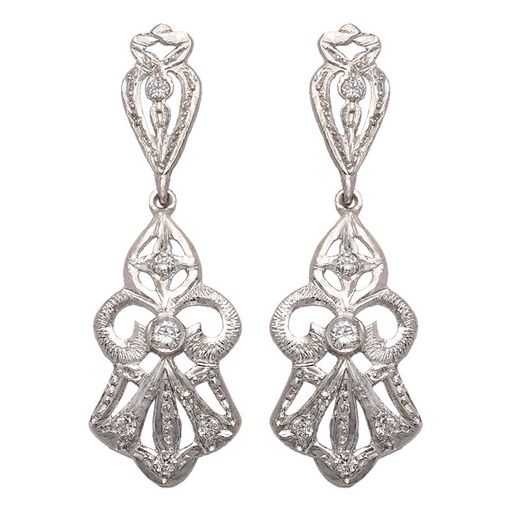 PENDIENTES ORO BLANCO 18KL CIRCONITAS