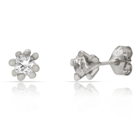 PENDIENTES ORO BLANCO 18KL CIRCONITAS