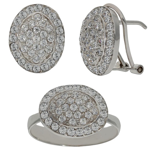 PENDIENTES ORO BLANCO 18KL CIRCONITAS