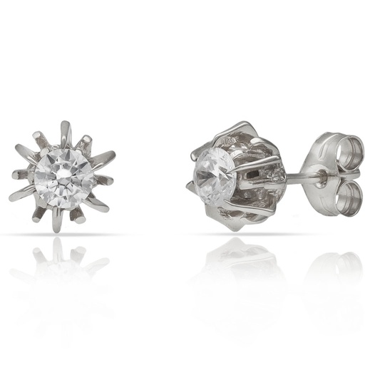 PENDIENTES ORO BLANCO 18KL CIRCONITAS