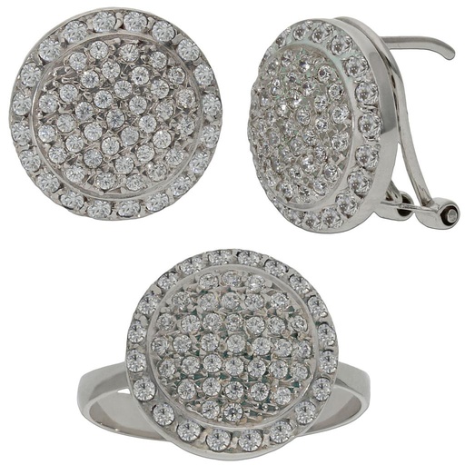 PENDIENTES ORO BLANCO 18KL CIRCONITAS