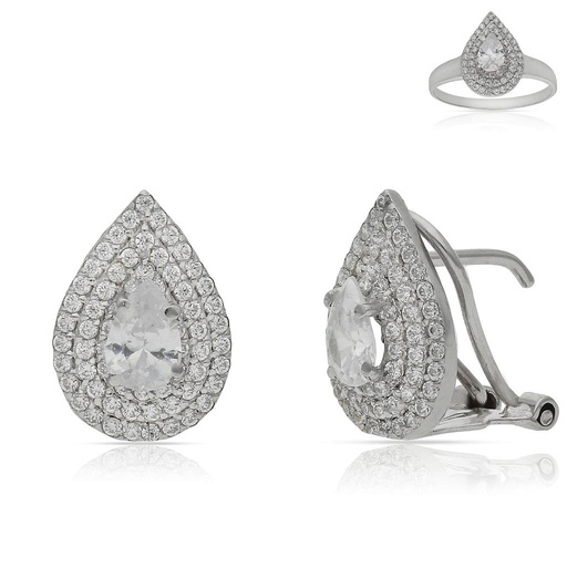 PENDIENTES ORO BLANCO 18KL CIRCONITAS