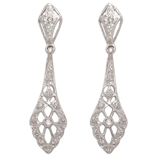 PENDIENTES ORO BLANCO 18KL CIRCONITAS
