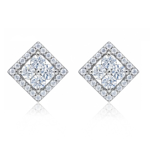 PENDIENTES ORO BLANCO 18KL CIRCONITAS