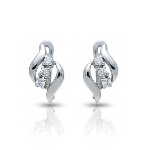 PENDIENTES ORO BLANCO 18KL CIRCONITAS