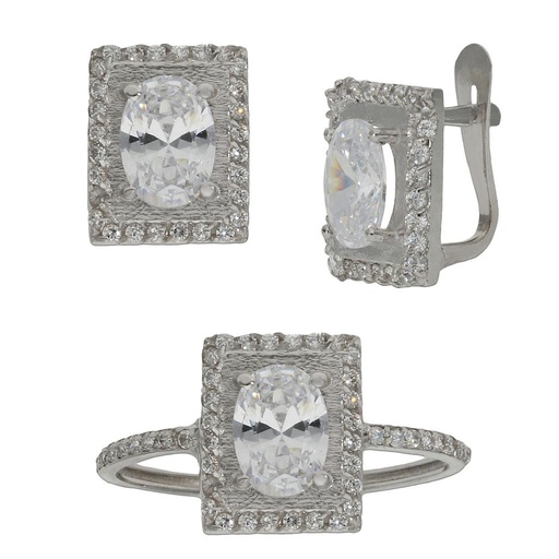 PENDIENTES ORO BLANCO 18KL CIRCONITAS