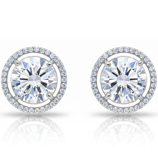 PENDIENTES ORO BLANCO 18KL CIRCONITAS