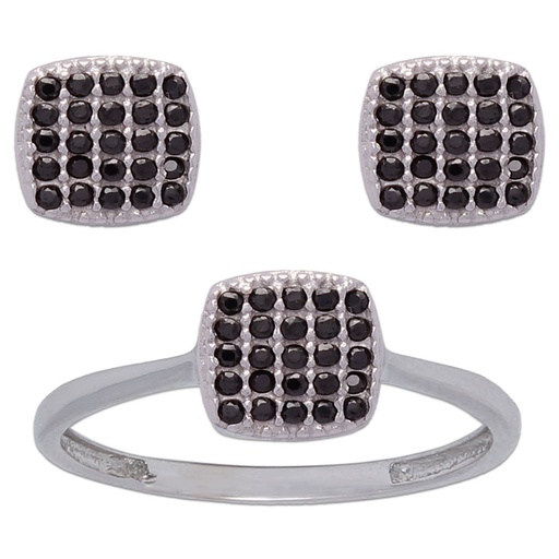PENDIENTES ORO BLANCO 18KL COLOR NEGRO