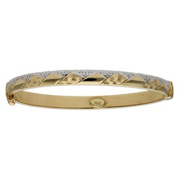 [PU855] BRAZALETE BICOLOR ORO 18KL TALLADO