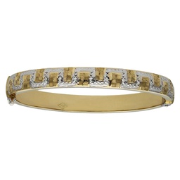 [PU848] BRAZALETE BICOLOR ORO 18KL TALLADO