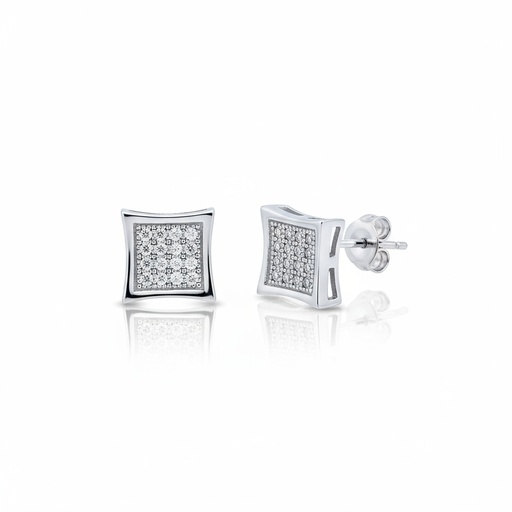 PENDIENTES ORO BLANCO 18KL DIAMANTES