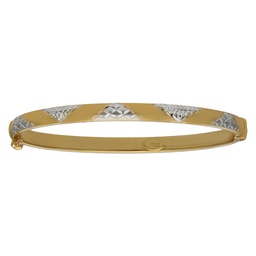 [PU1455] BRAZALETE BICOLOR ORO 18KL TALLADO