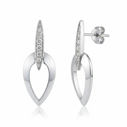 PENDIENTES ORO BLANCO 18KL DIAMANTES
