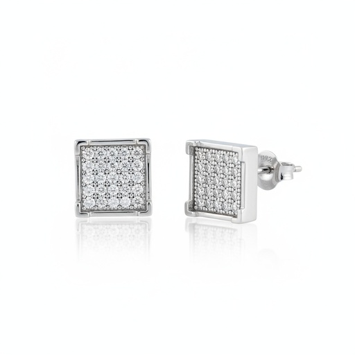 PENDIENTES ORO BLANCO 18KL DIAMANTES