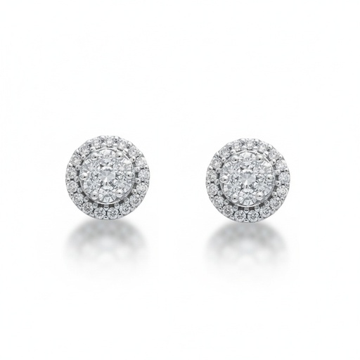 PENDIENTES ORO BLANCO 18KL DIAMANTES