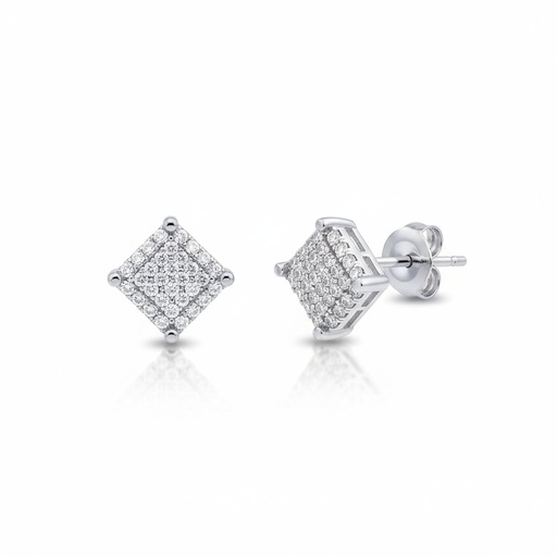 PENDIENTES ORO BLANCO 18KL DIAMANTES