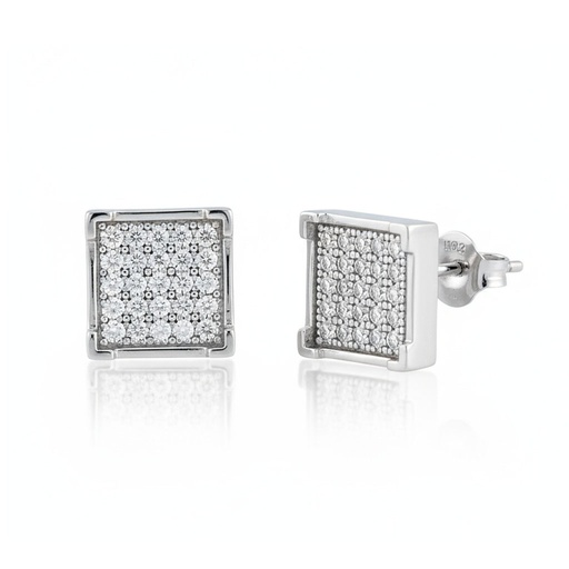 PENDIENTES ORO BLANCO 18KL DIAMANTES