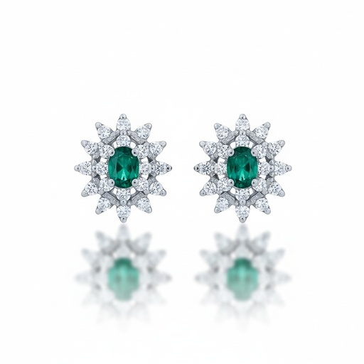 PENDIENTES ORO BLANCO 18KL DIAMANTES