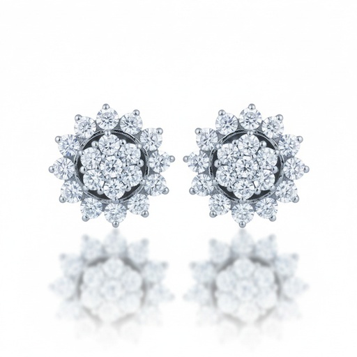 PENDIENTES ORO BLANCO 18KL DIAMANTES