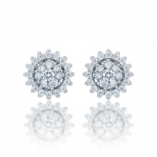 PENDIENTES ORO BLANCO 18KL DIAMANTES